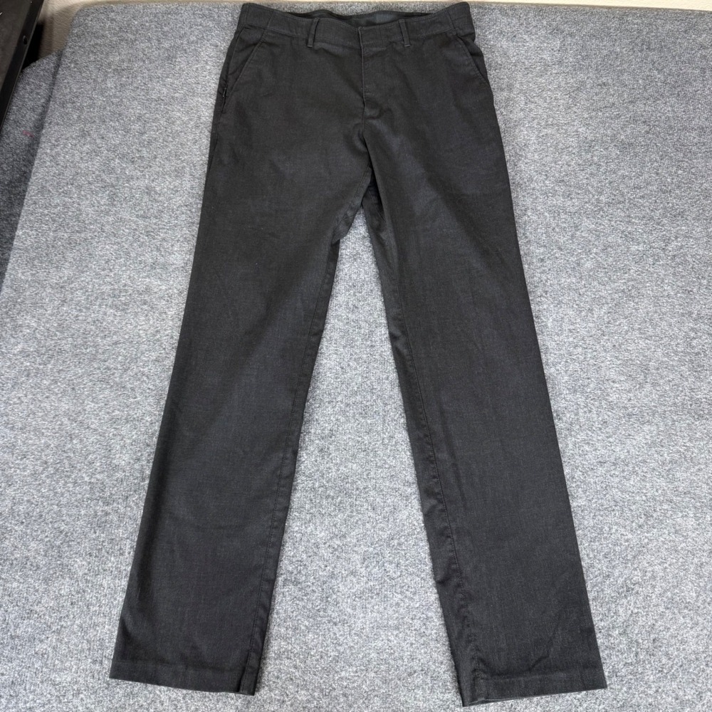 Kenneth Cole Reaction Mens Slim Fit Dress Pants Charcoal Gray 34x33 Stretch